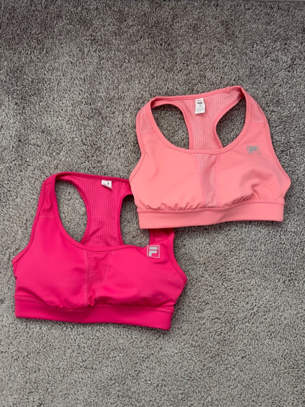 Fila Women’s Racerback Sports Bras - Hot Pink & Coral